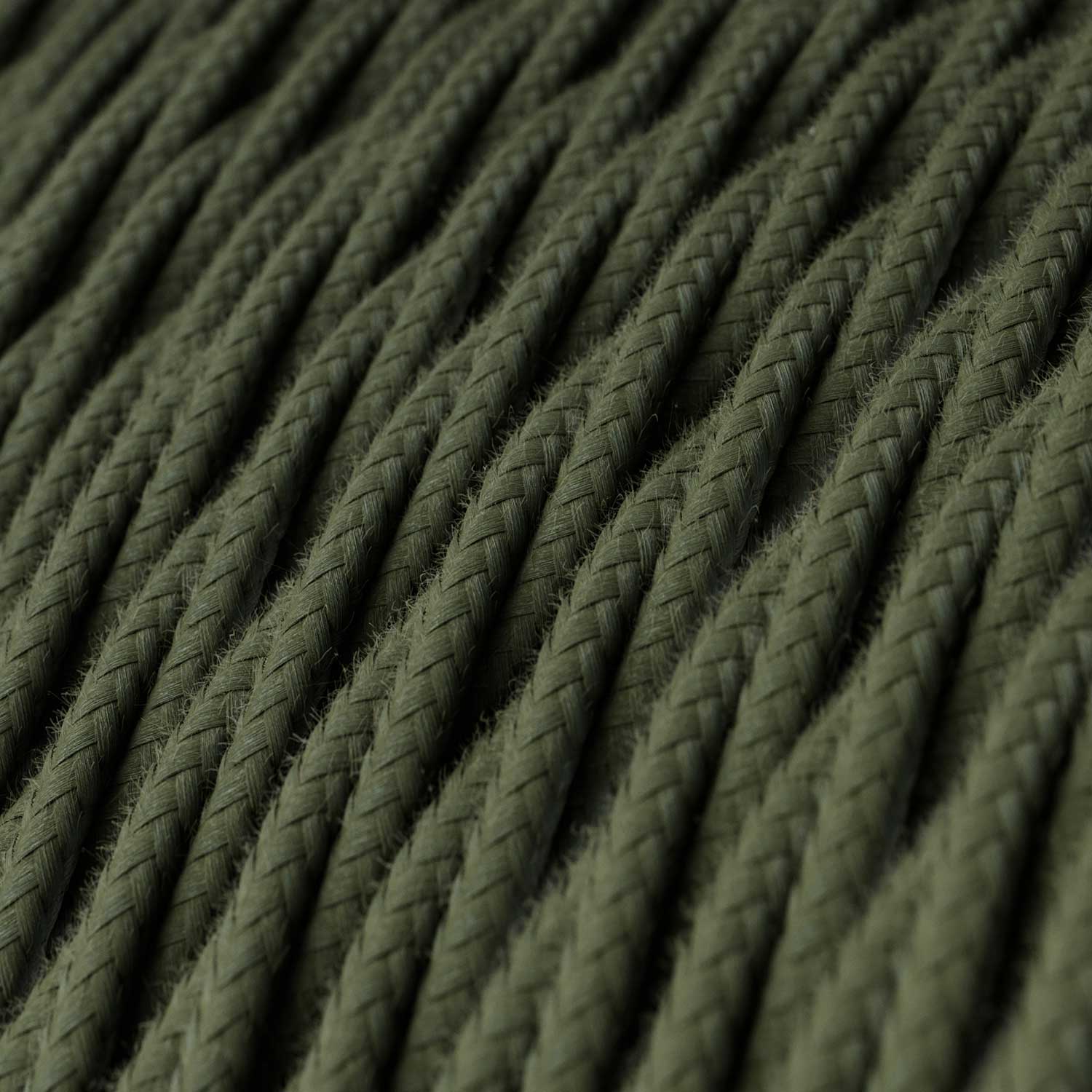 Cavo colorato in cotone trecciato Verde Salvia - L'Originale Creative Cables, per lampade e impianti a vista - TC63