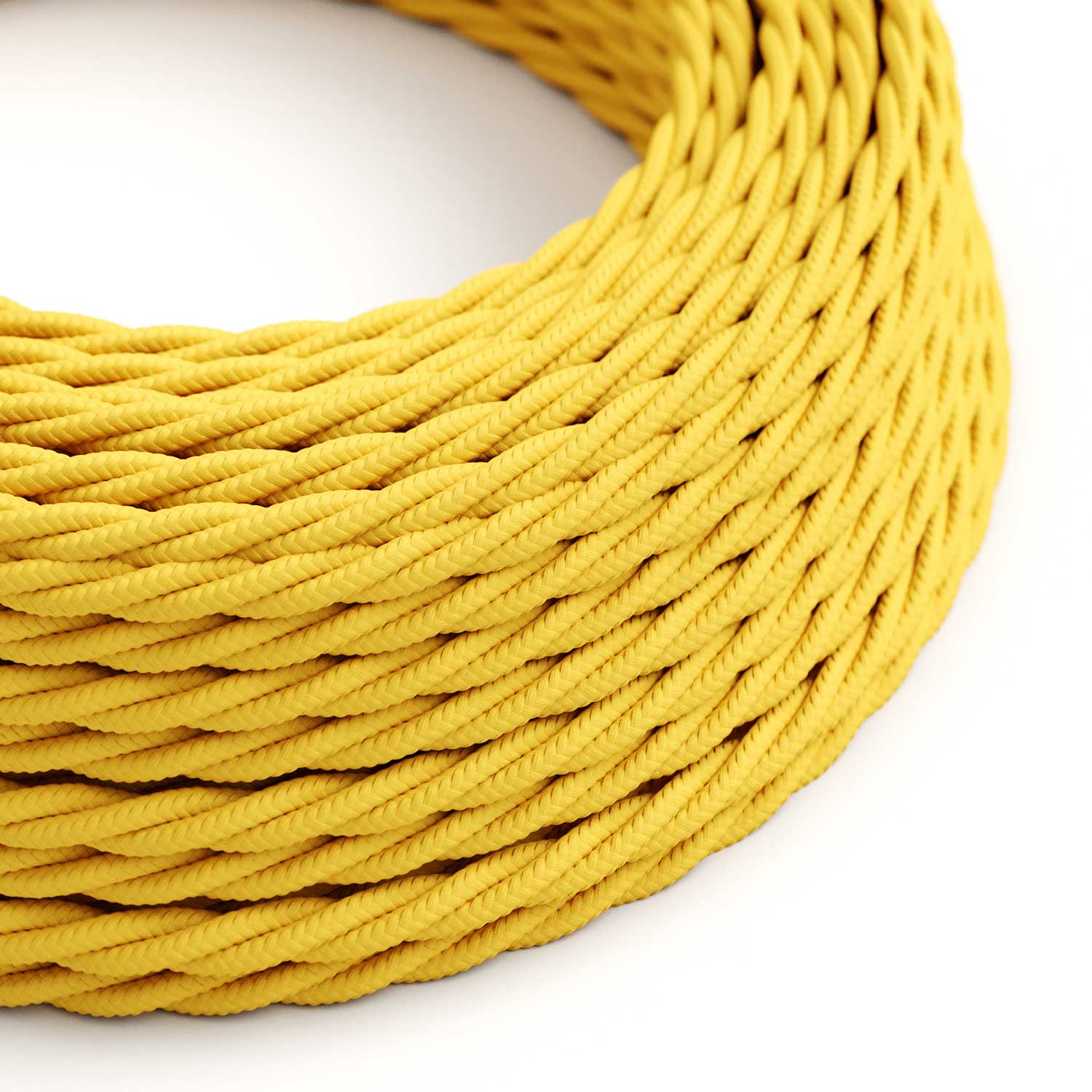 Cavo elettrico tessile trecciato Giallo Mais - L'Originale Creative Cables, per decorazioni luminose uniche - TM10