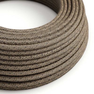 UV resistant round outdoor electric cord covered in natural linen Brown SN04 - compatible with Eiva Outdoor IP65
