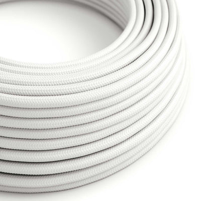 UV resistant round outdoor electrical cord with White SM01 fabric covering - compatible with Eiva Outdoor IP65