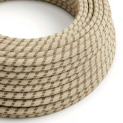 Cavo tessile Corteccia e Beige Stripes - L'Originale Creative Cables, ottimo per lampade DIY - RD53