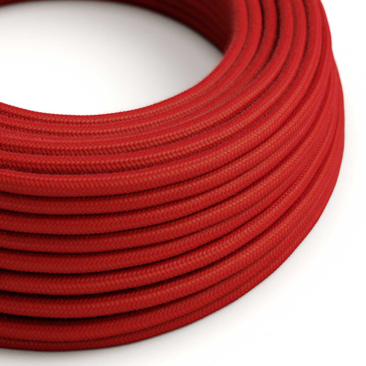 Fire Red textile cord in cotton - RC35 round 2x0.75mm / 3x0.75mm ...