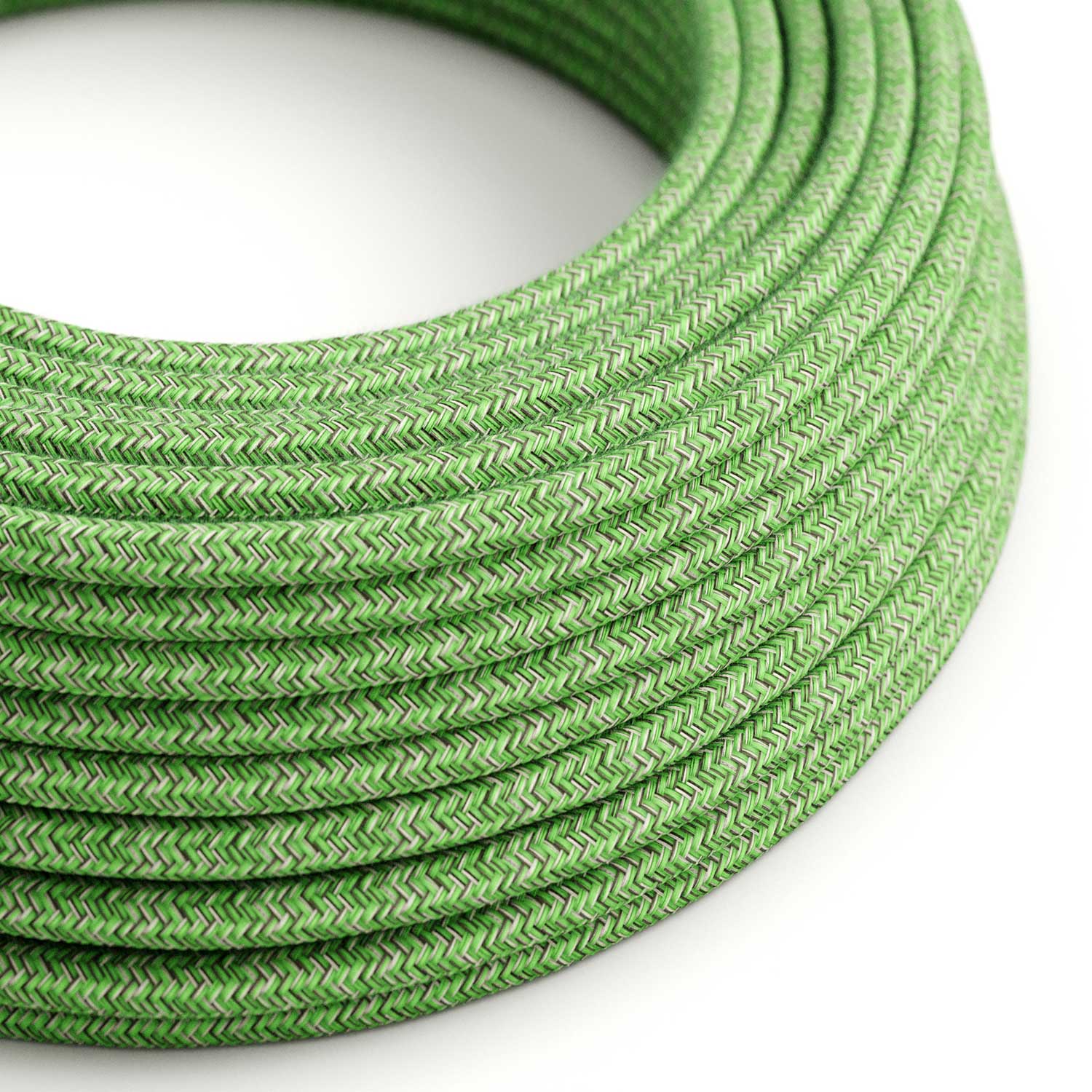 Cloth Covered Wire - Green Cotton Tweed RX08 - UL Listed