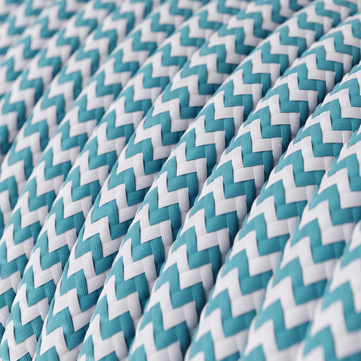 Cloth Covered Wire - Light Blue & White Chevron RZ11 - UL Listed