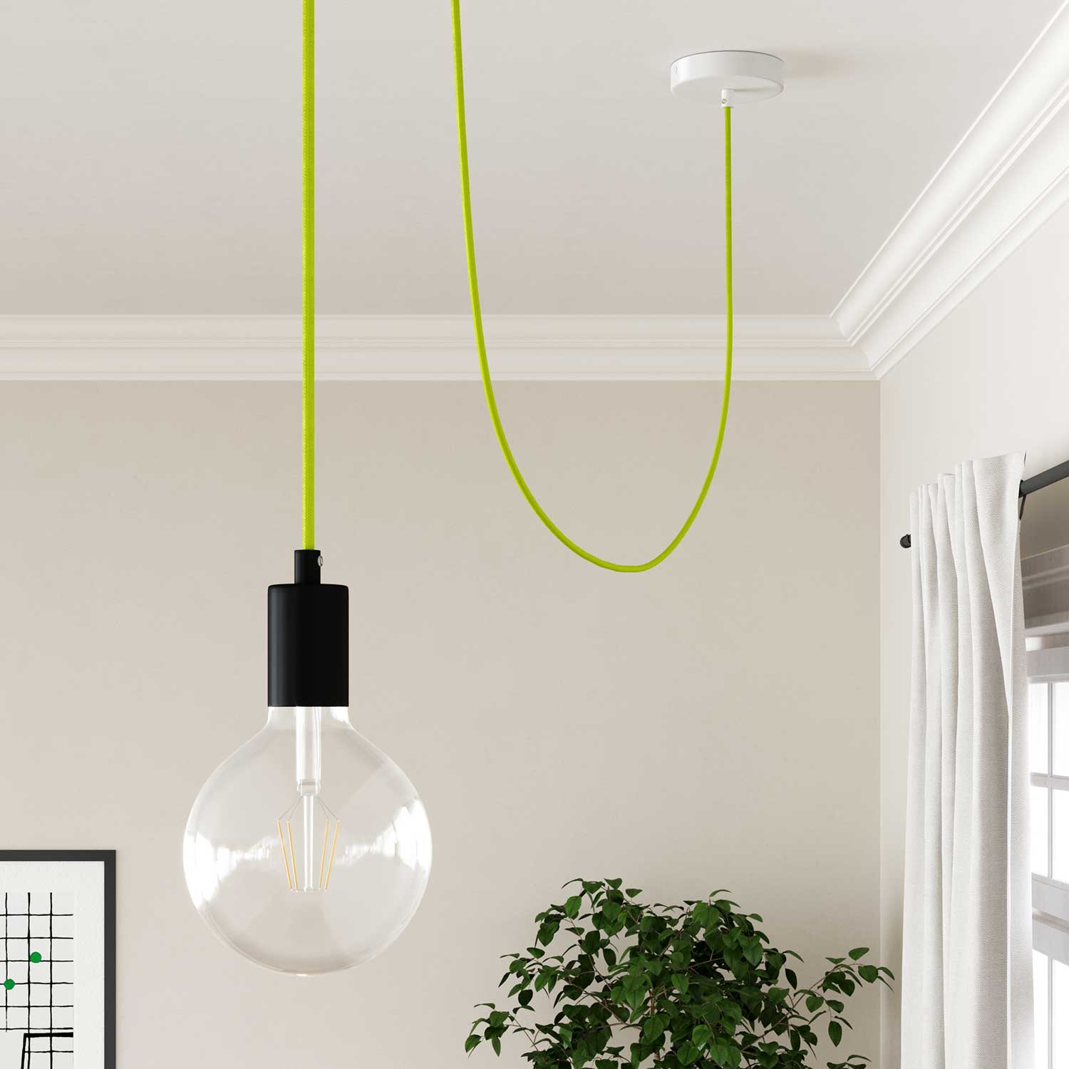 Cloth Covered Wire - Neon Yellow RF10 - UL Listed