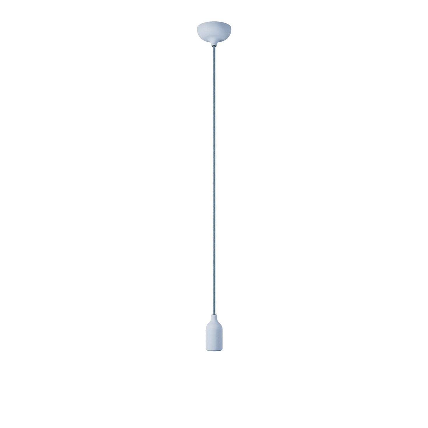 Colourful silicone suspension lamp with fabric cable - Soft blue