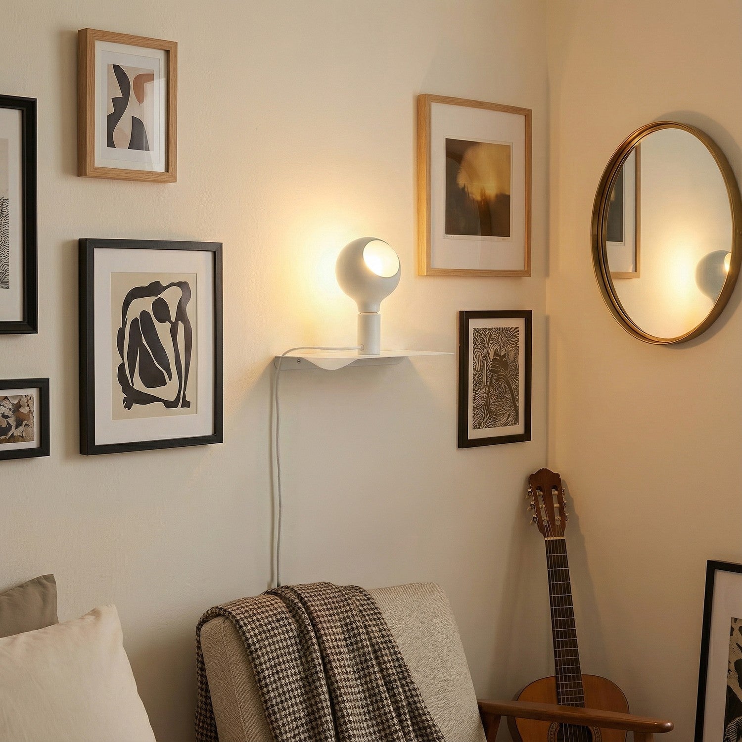 Combo Camo - Lampada con mensola - Bianco