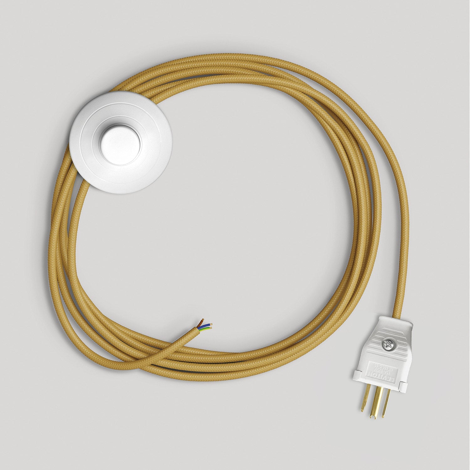 Cordset for lamp with bright mustard cable 10 ft Bianco