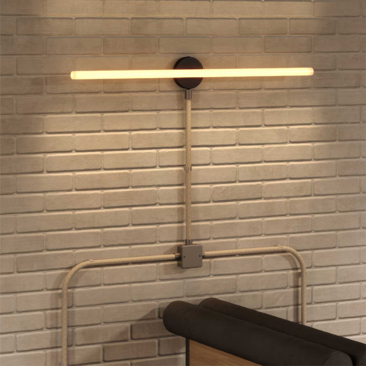 Creative - Tube, diametro 20 mm, rivestito in tessuto RN01 Lino Naturale Neutro, canalina passacavi modellabile - Creative Cables