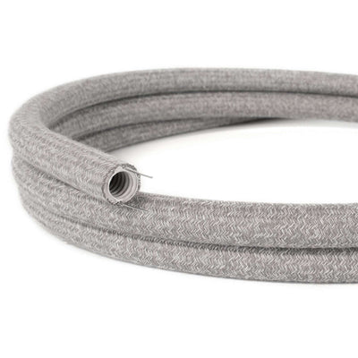Creative-Tube, 20 mm diameter, fabric-covered RN02 Natural Gray Linen, flexible raceway