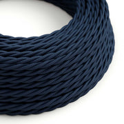 Dark Blue Rayon covered Twisted electric cable - TM20
