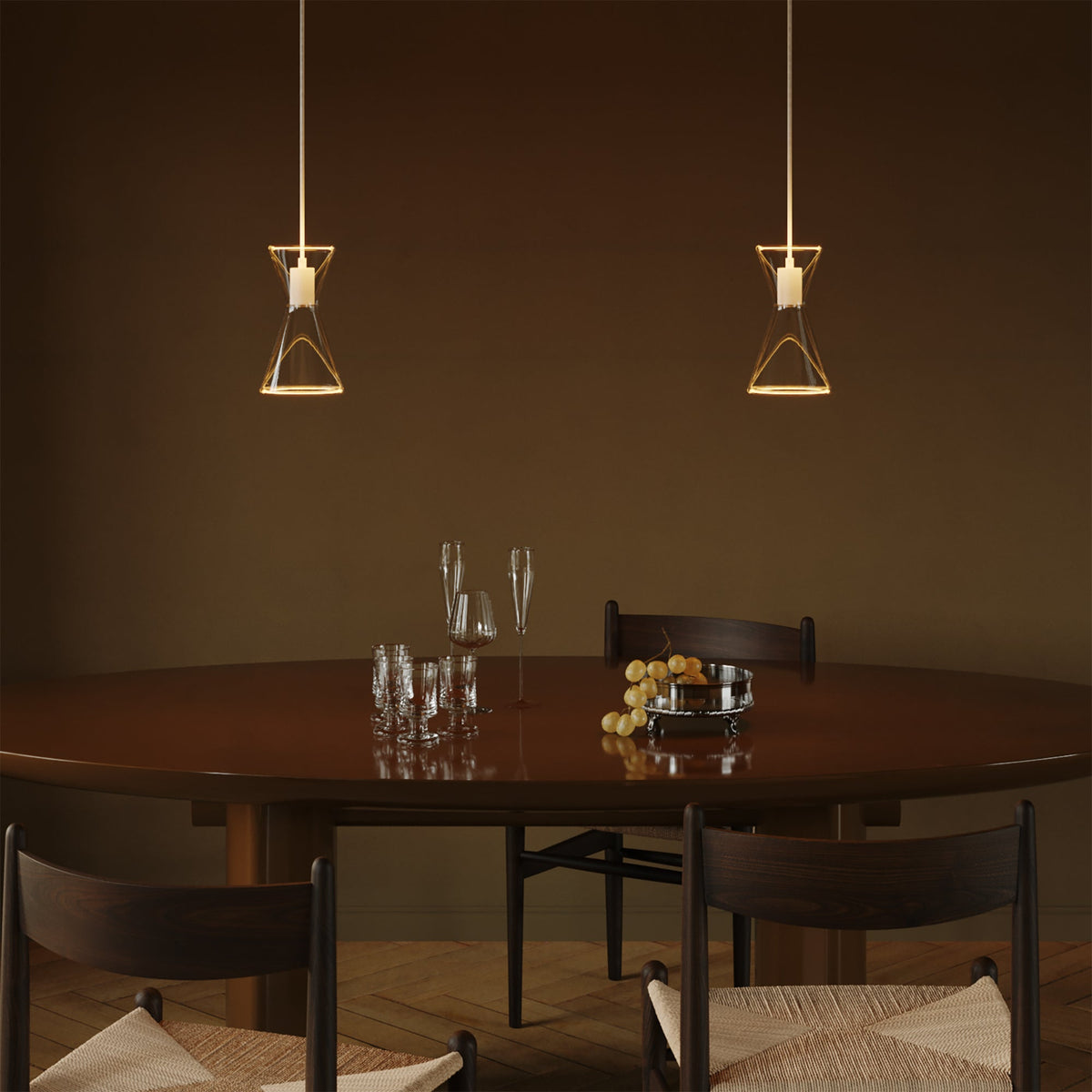 Double-Drop Ghost Double Cone Pendant Lamp - Matte White