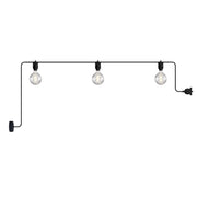 EIVA outdoor string light for wet locations with 3 lights and canopy - Black