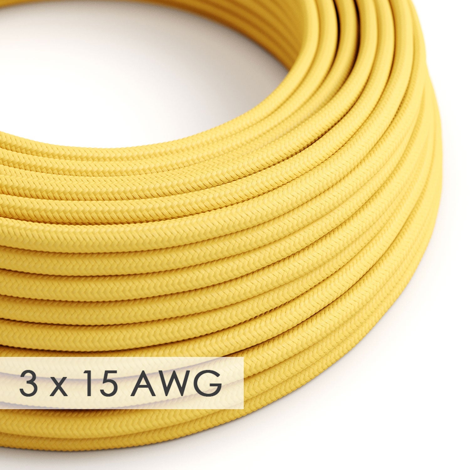 Extension Cord - Round Yellow Rayon RM10 - 15/3 AWG
