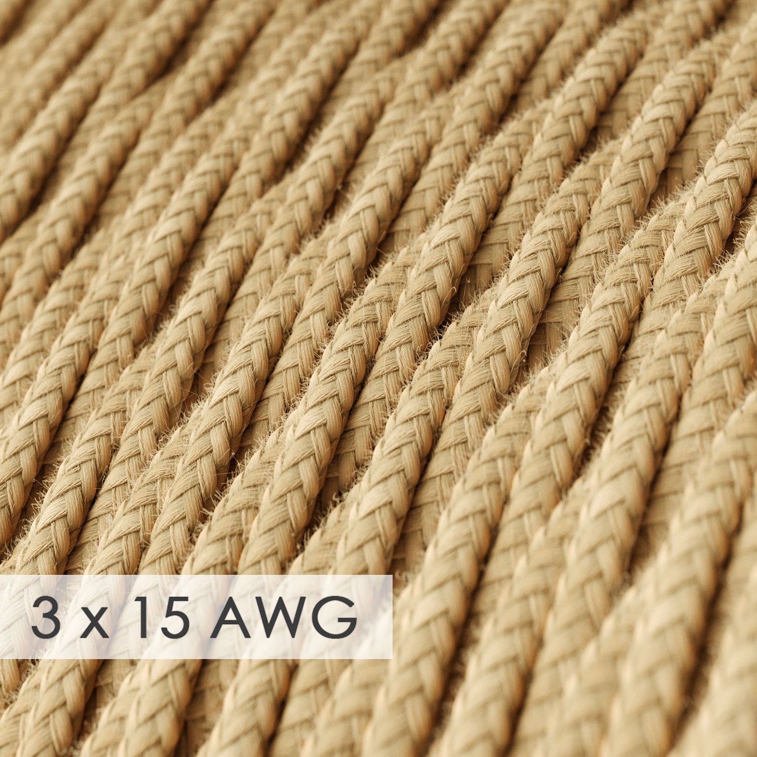Extension Cord - Twisted Jute TN06 - 15/3 AWG
