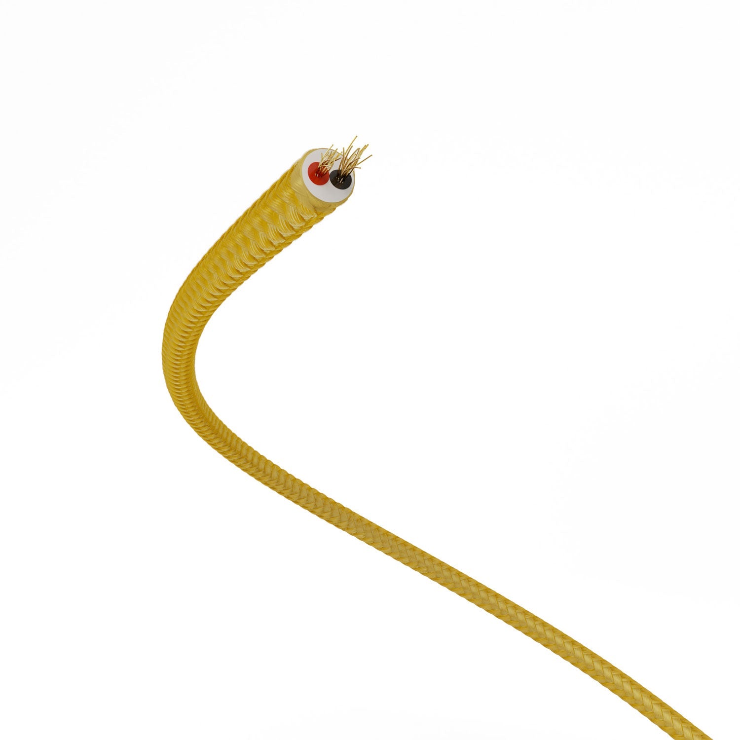 Extra Low Voltage power cable coated in silk effect fabric Gold RM05
