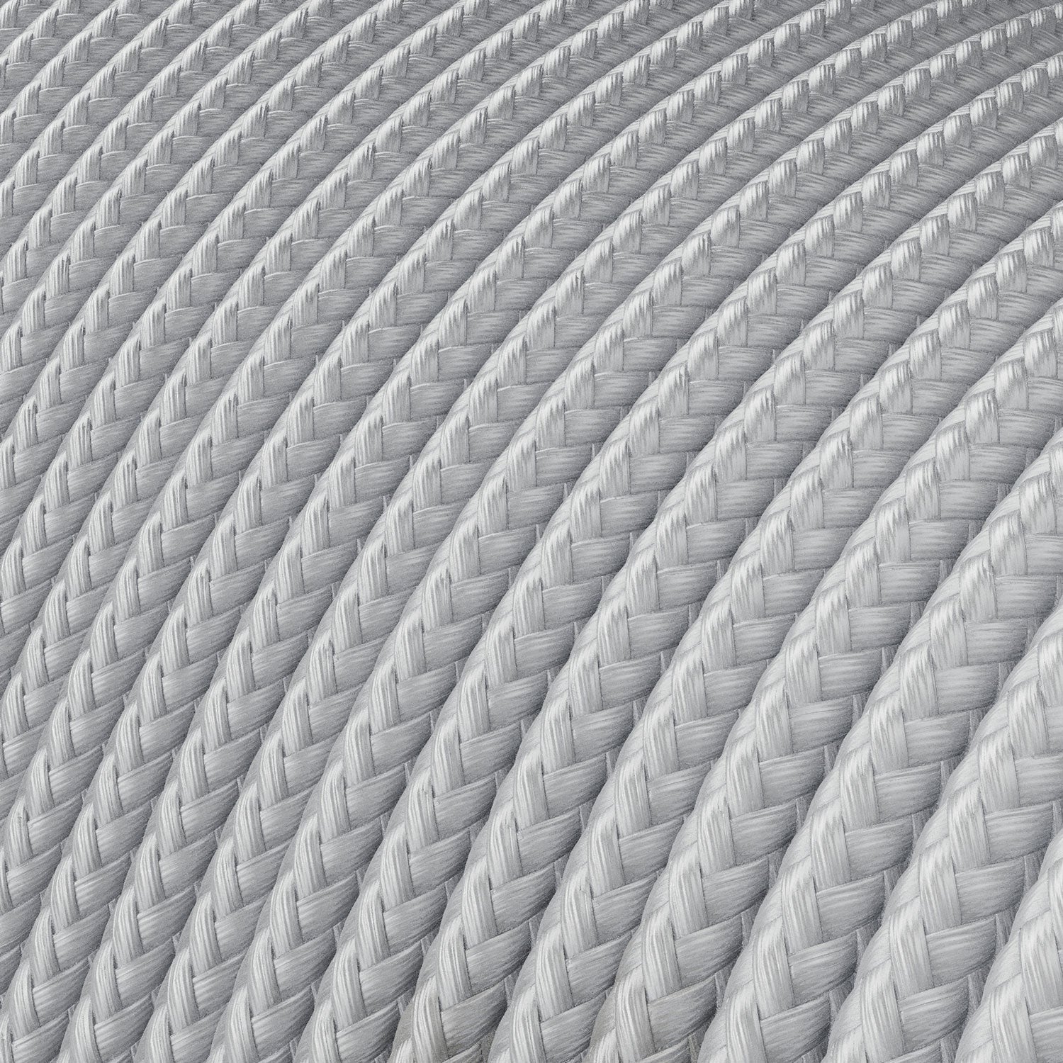 Extra Low Voltage power cable coated in silk effect fabric Silver RM02