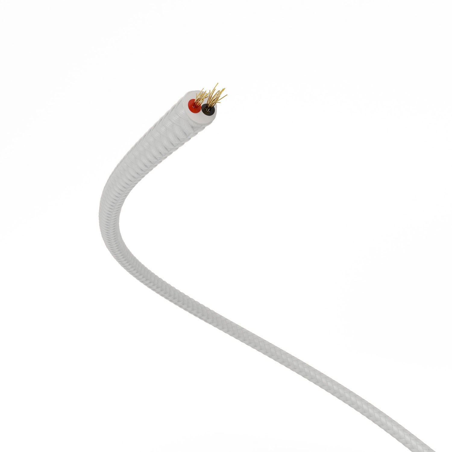 Extra Low Voltage power cable coated in silk effect fabric Silver RM02