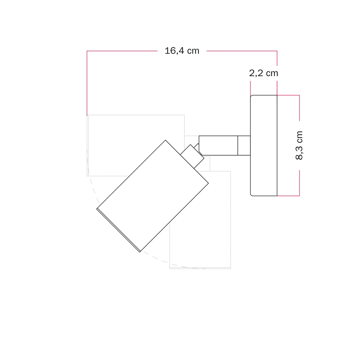 Faretto GU10 orientabile da parete o soffitto Bispot - Rame satinato / Nero Si Si
