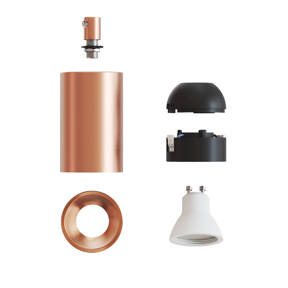 Faretto GU10 Spotlight LED Bispot - Rame satinato - Creative Cables