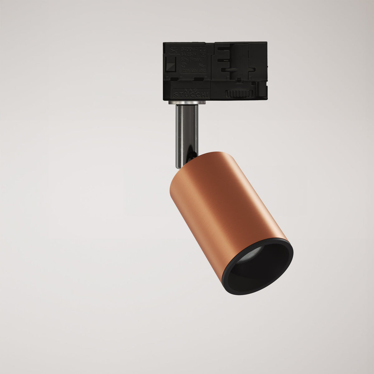 Faretto orientabile Bispot per sistema a binario - Rame satinato / Nero - Creative Cables