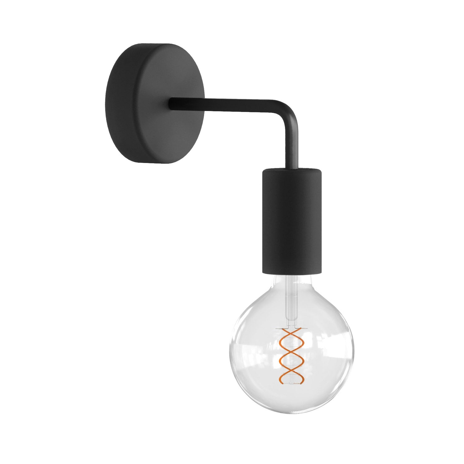 Fermaluce EIVA ELEGANT with L-shaped extension, canopy and socket for wet locations - Black