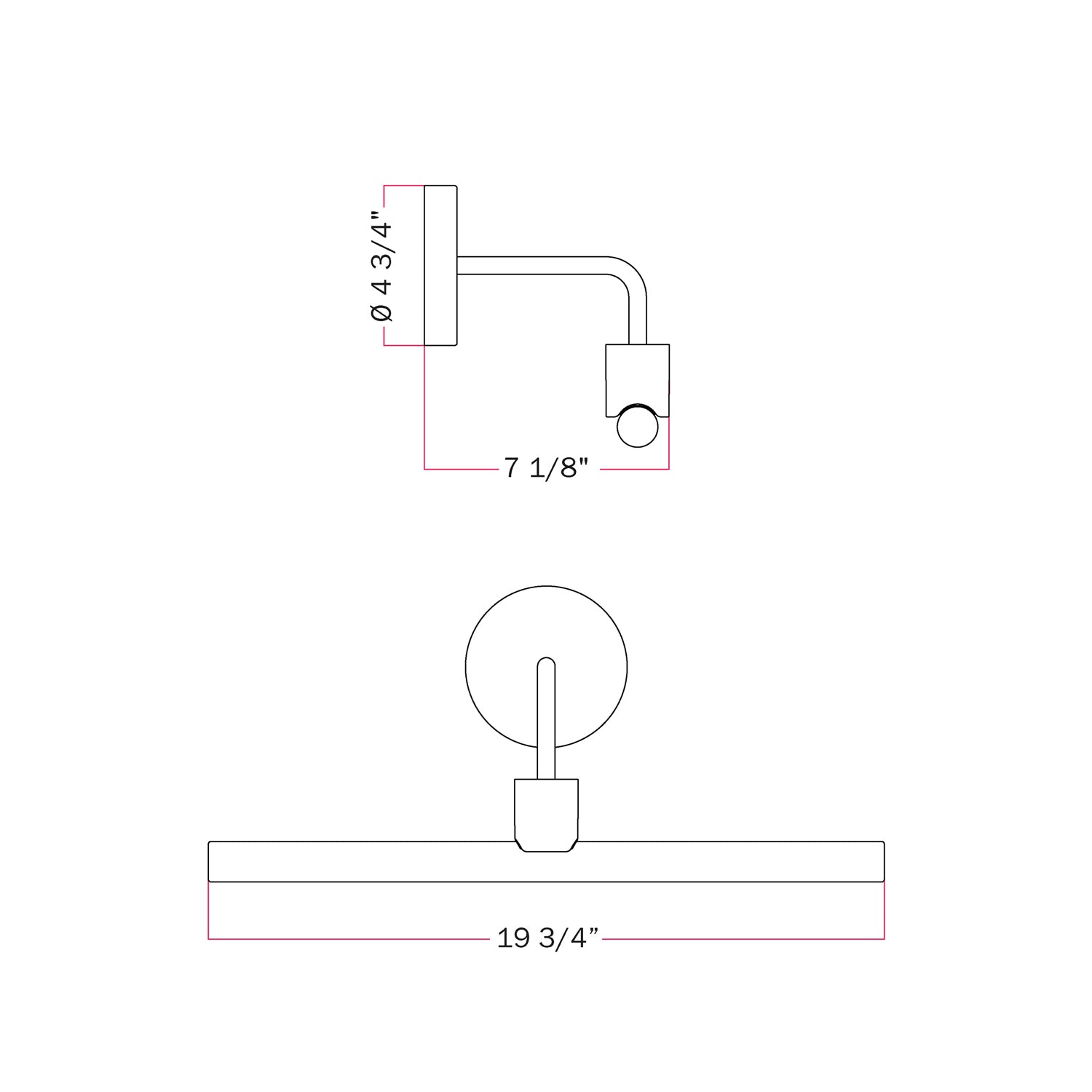 Fermaluce Esse14, Metal Wall Lamp with Curved Extension - Black