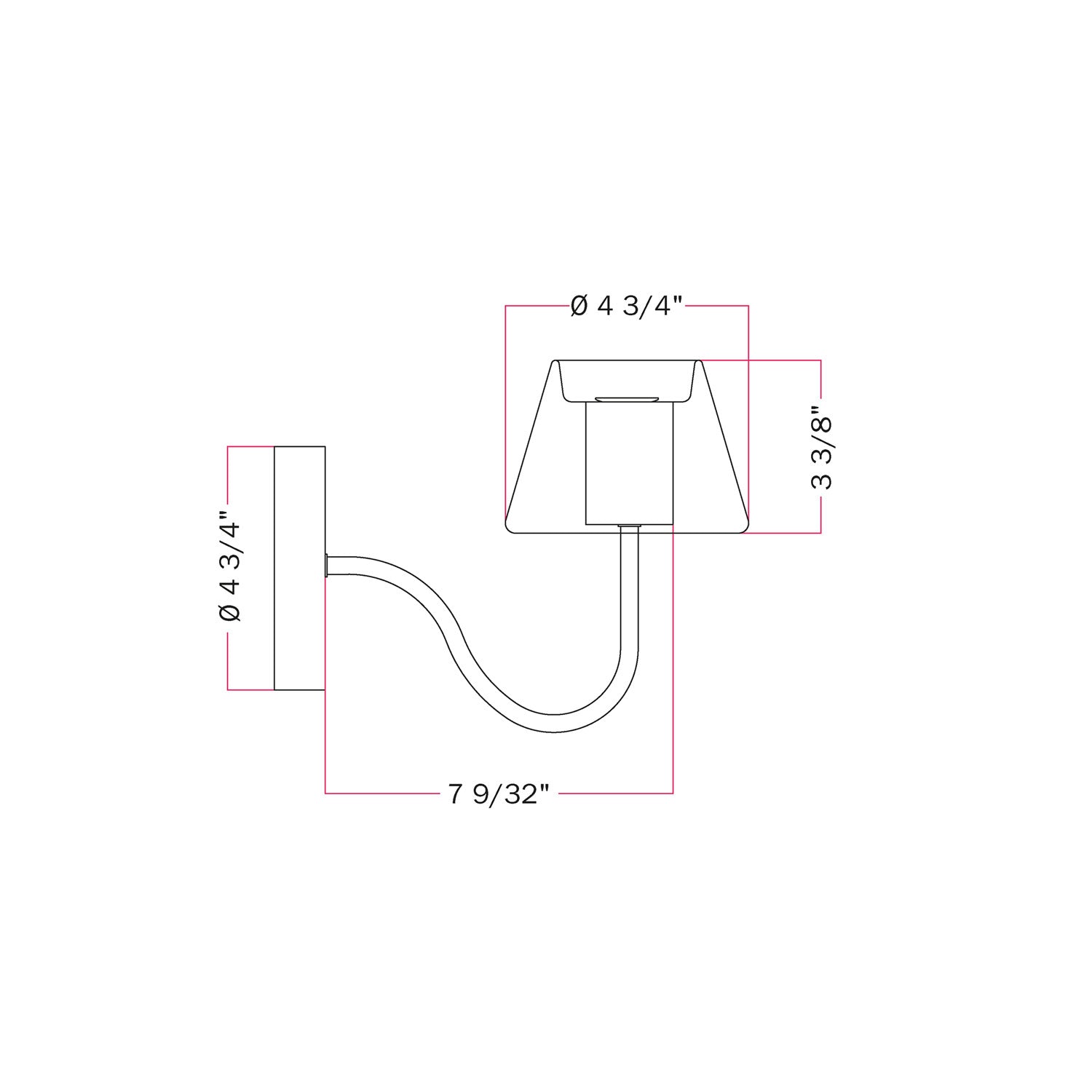 Fermaluce Ghost wall lamp with S-shaped extension - Matt white
