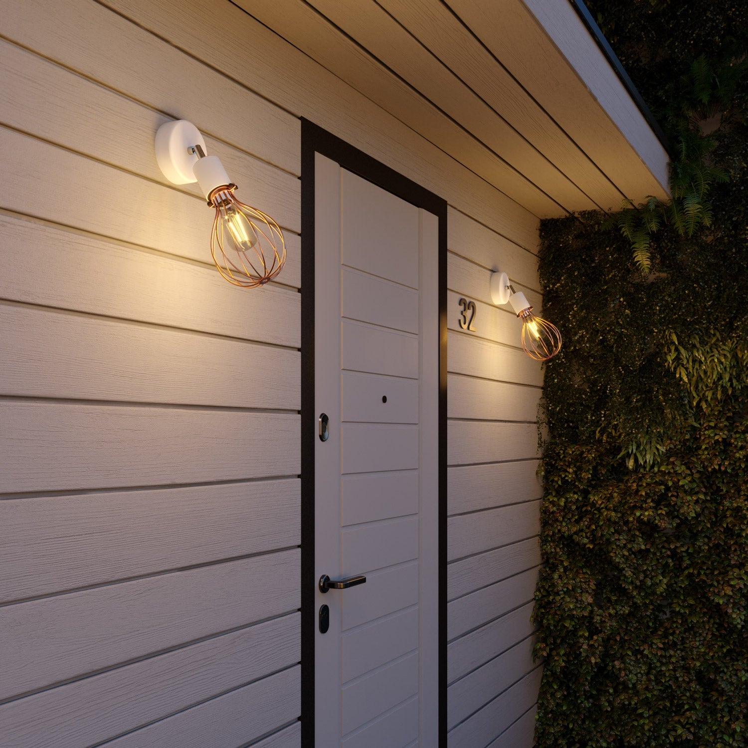 Fermaluce per paralume Modulair ELEGANT con snodo orientabile, rosone e portalampada IP65 waterproof - Bianco