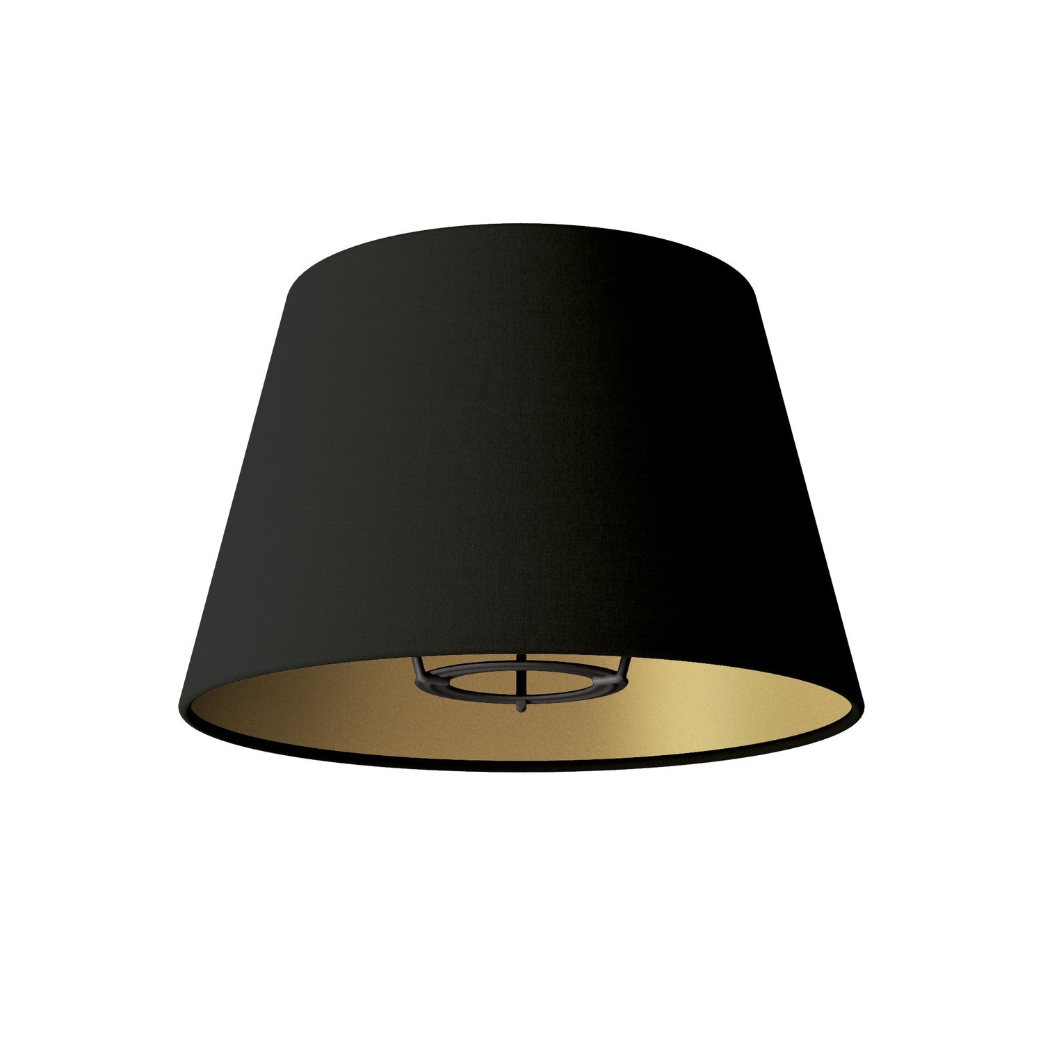 Fermaluce wall lamp with S-shaped extension and Impero lampshade - Black and gold