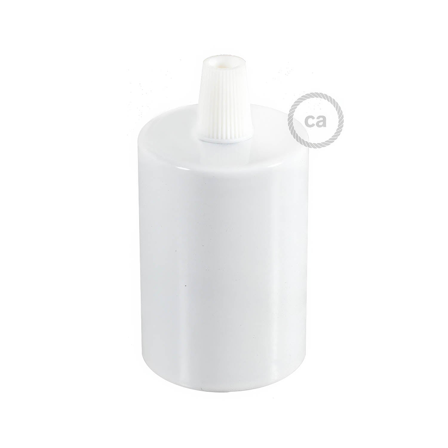 Flat Top Metal UL E26 light bulb socket kit - Glossy white Bianco lucido Conico