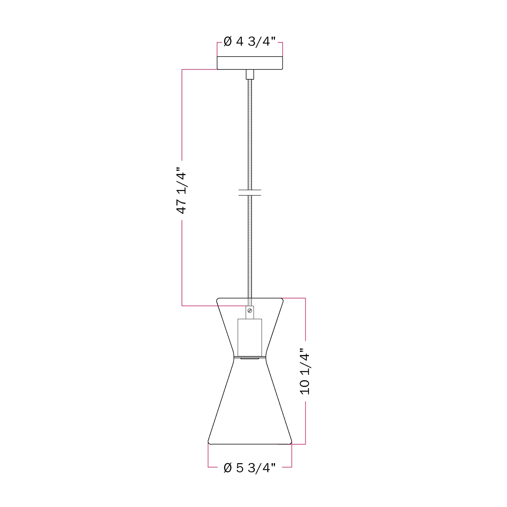 Ghost Double Cone Pendant Lamp - Brushed Titanium