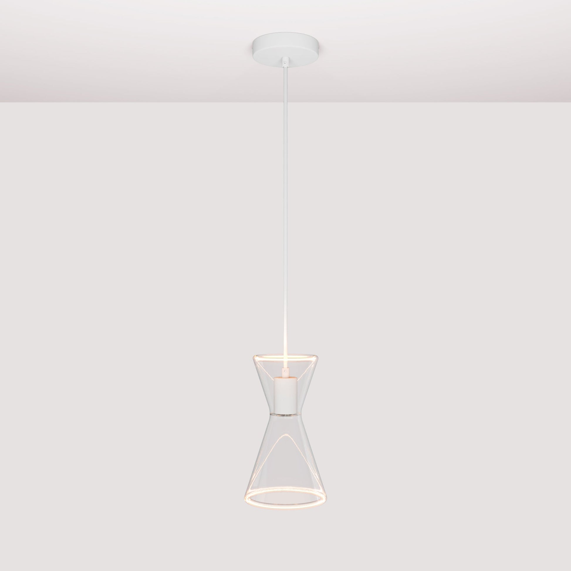 Ghost Double Cone Pendant Lamp - Matte White - Creative Cables
