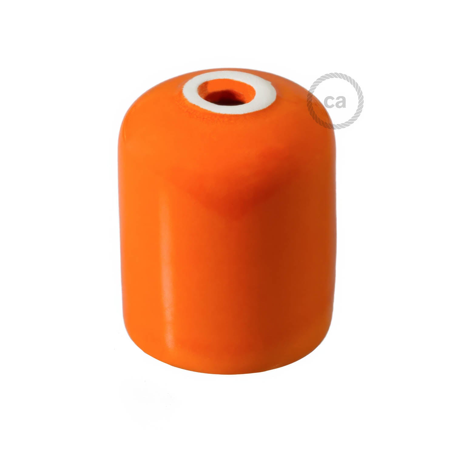 Handmade Ceramic E26 light bulb socket kit - Orange