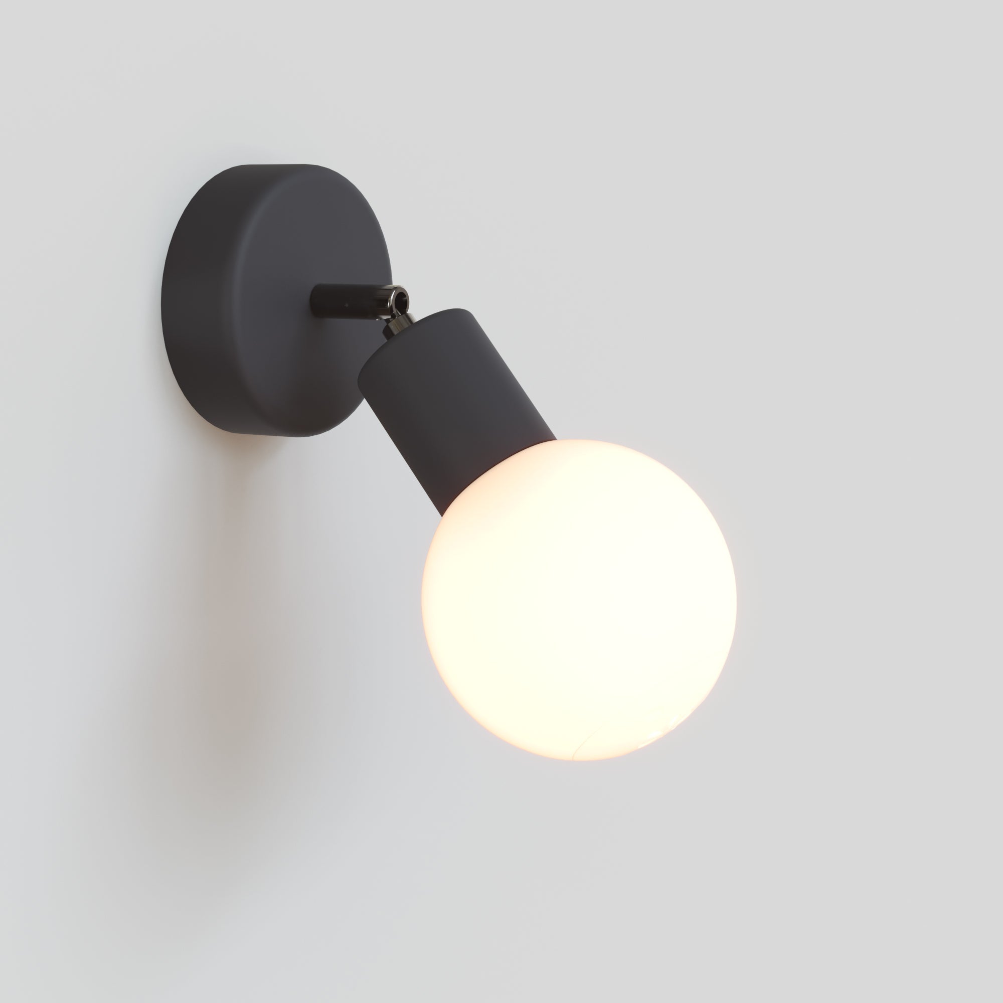 IP65 Modulair Outdoor Wall Light with Adjustable Joint and Unbreak-a-Ball Shatterproof Sphere Shade - Black - Creative Cables