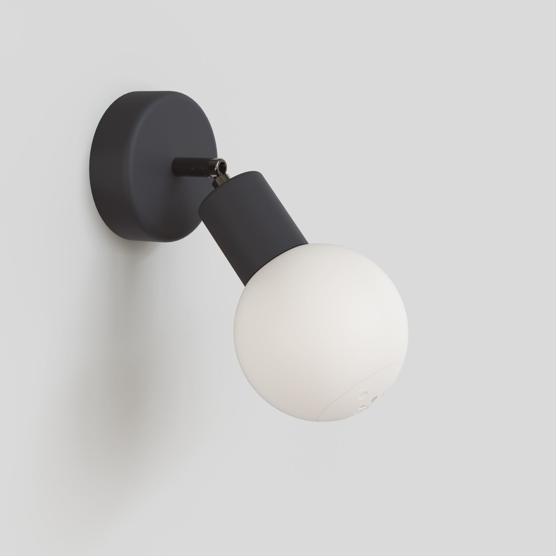 IP65 Modulair Outdoor Wall Light with Adjustable Joint and Unbreak-a-Ball Shatterproof Sphere Shade - Black