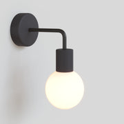 IP65 Modulair Outdoor Wall Light with L-Shaped Extension and Unbreak-a-Ball Shatterproof Sphere Shade - Black