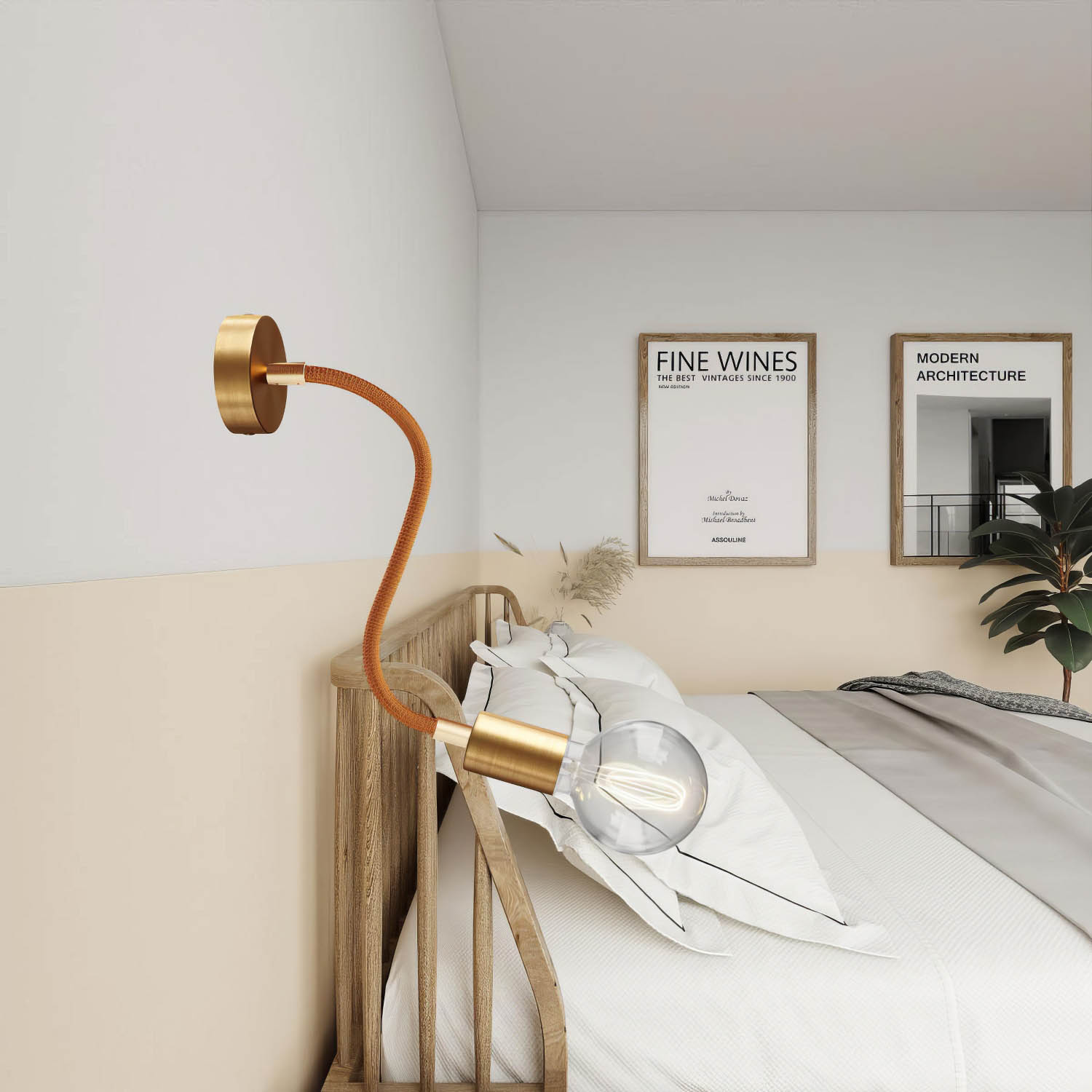 Kit Creative Flex tubo flessibile di estensione rivestito in tessuto RM74 Rame con terminali metallici Bronzo satinato 30 cm