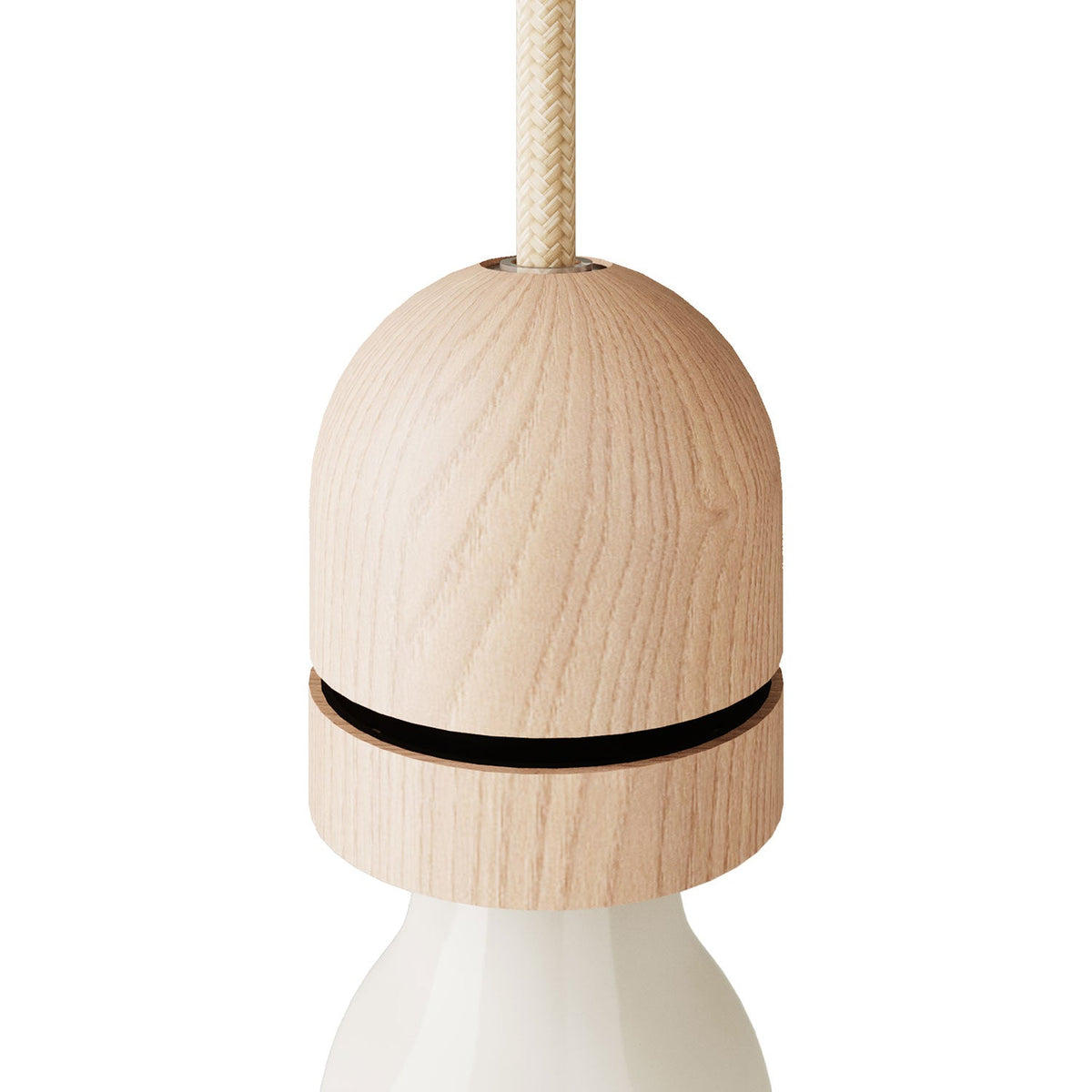 Threaded E27 socket in wood for lampshade - Neutral – Creative Cables
