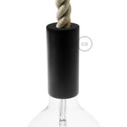 Kit portalampada E27 in legno per cordone 2XL - Nero