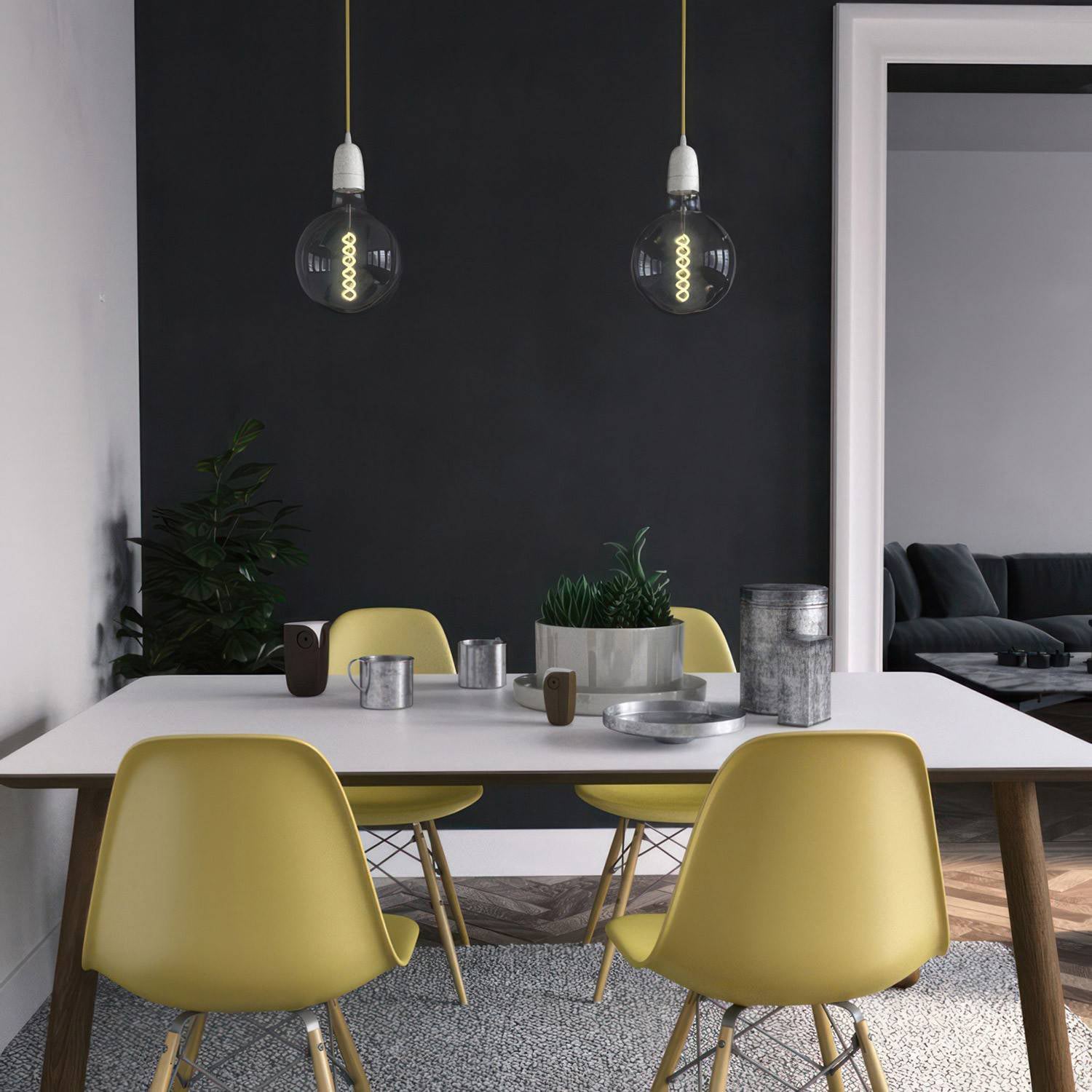 Kit portalampada E40 in porcellana - Bianco