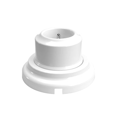 French-style wall socket kit with porcelain base - White
