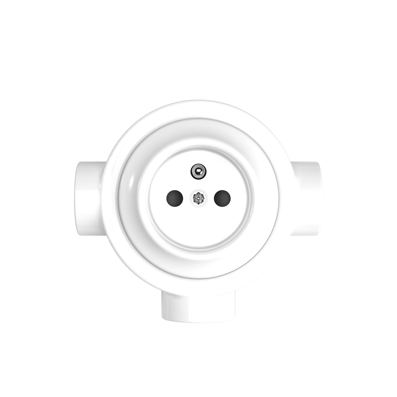 Kit presa a muro di tipo francese e base per Creative-Tubes in porcellana - Bianco 3