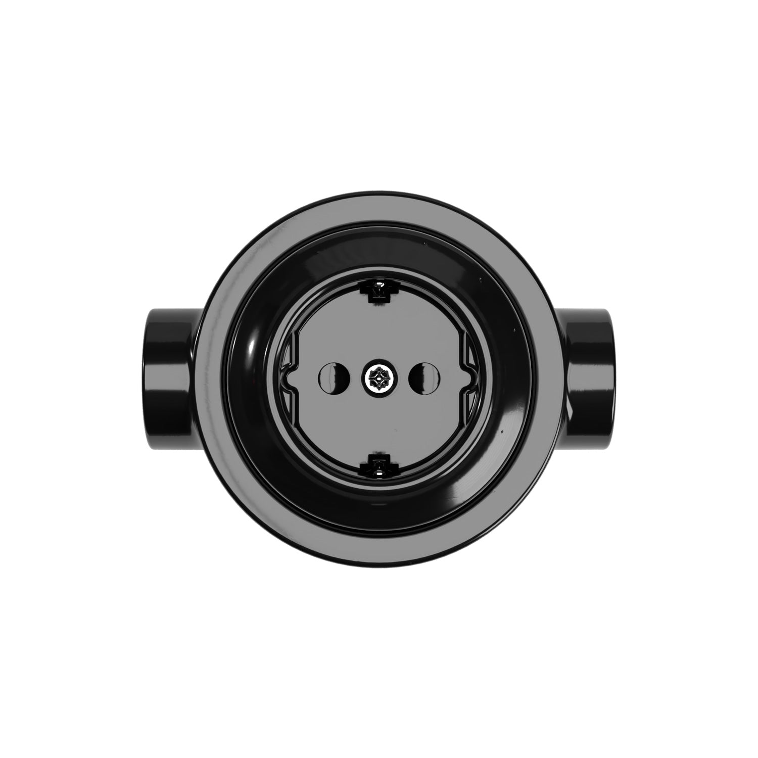 Kit presa Schuko da parete e base per Creative-Tubes in porcellana - Nero 2 in linea