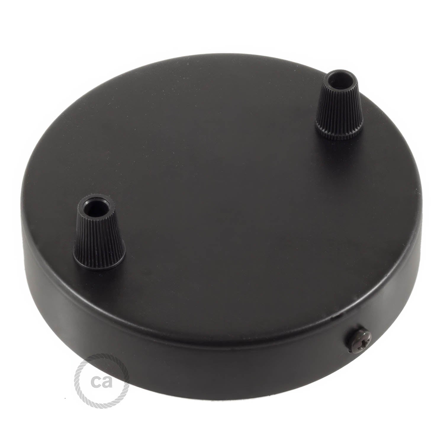 Kit rosone cilindrico in metallo a 2 fori - Nero Conico