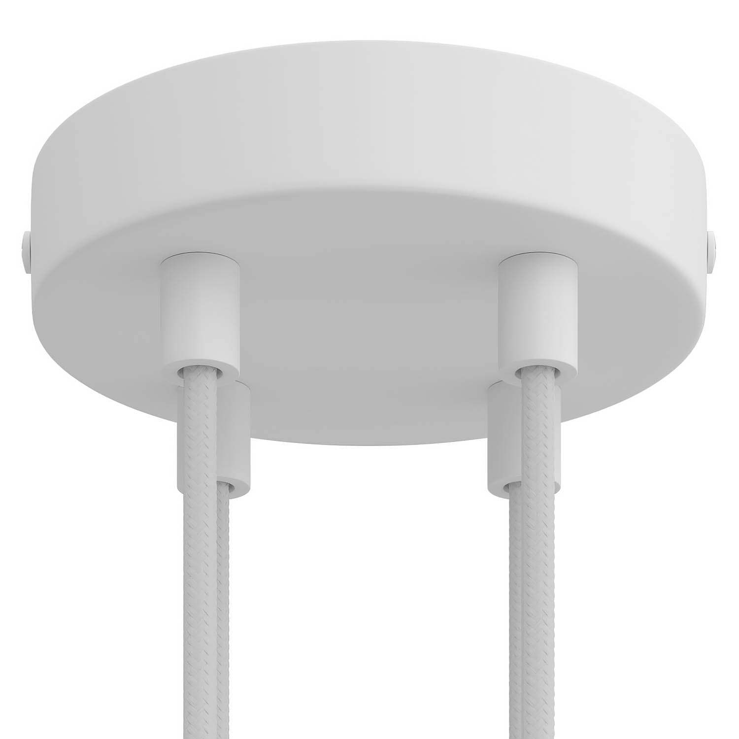 Kit rosone cilindrico in metallo a 4 fori - Bianco opaco Cilindrico