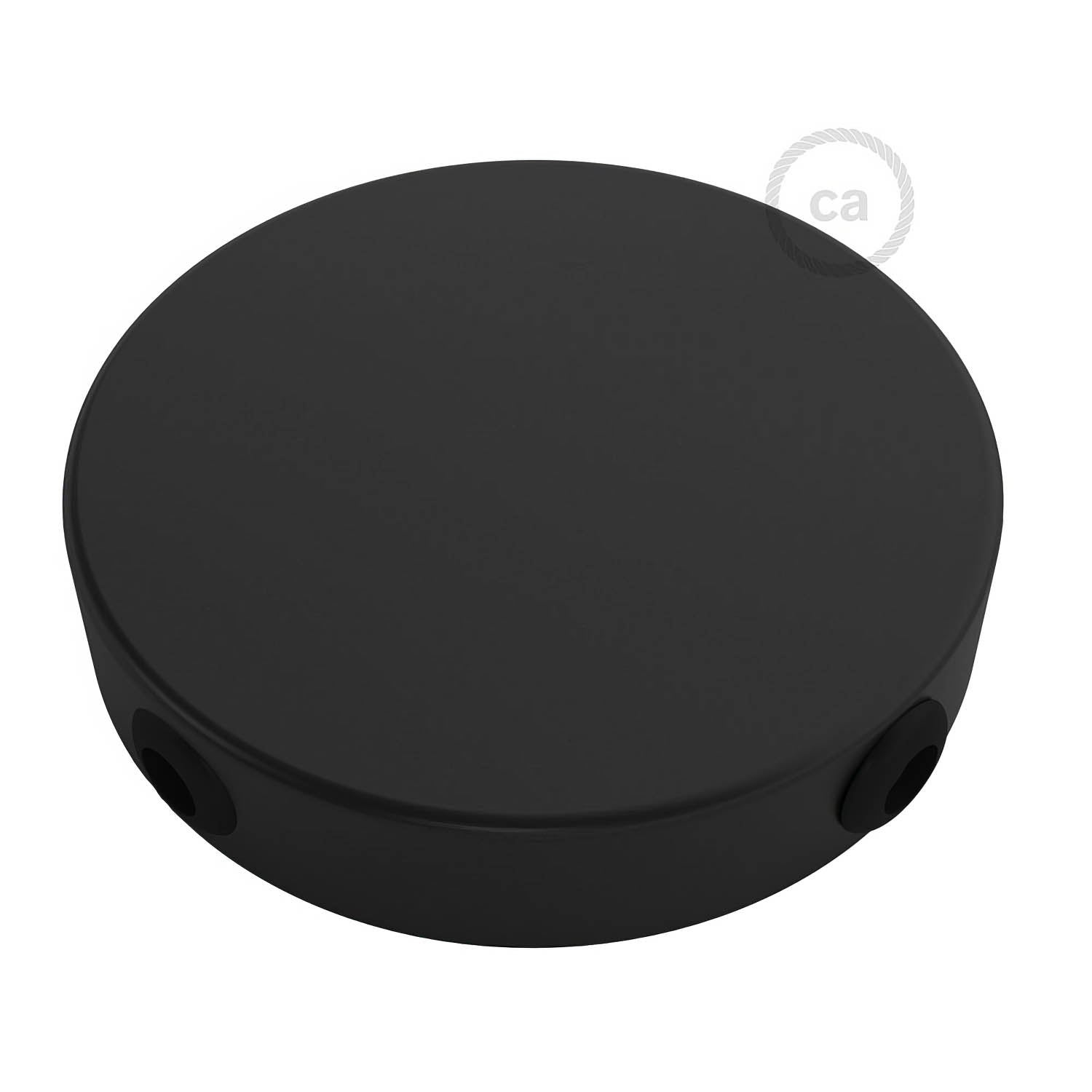 Kit rosone cilindrico in metallo a 4 fori laterali (scatola di derivazione) - Nero