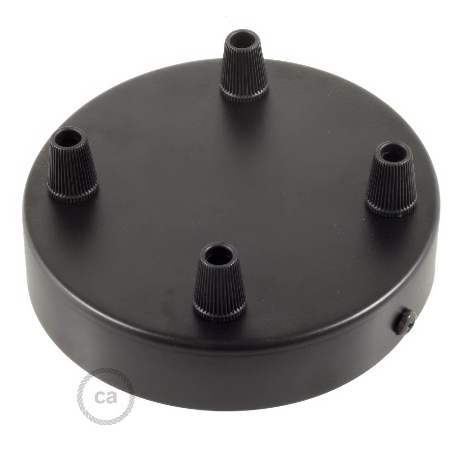 Kit rosone cilindrico in metallo a 4 fori - Nero Conico