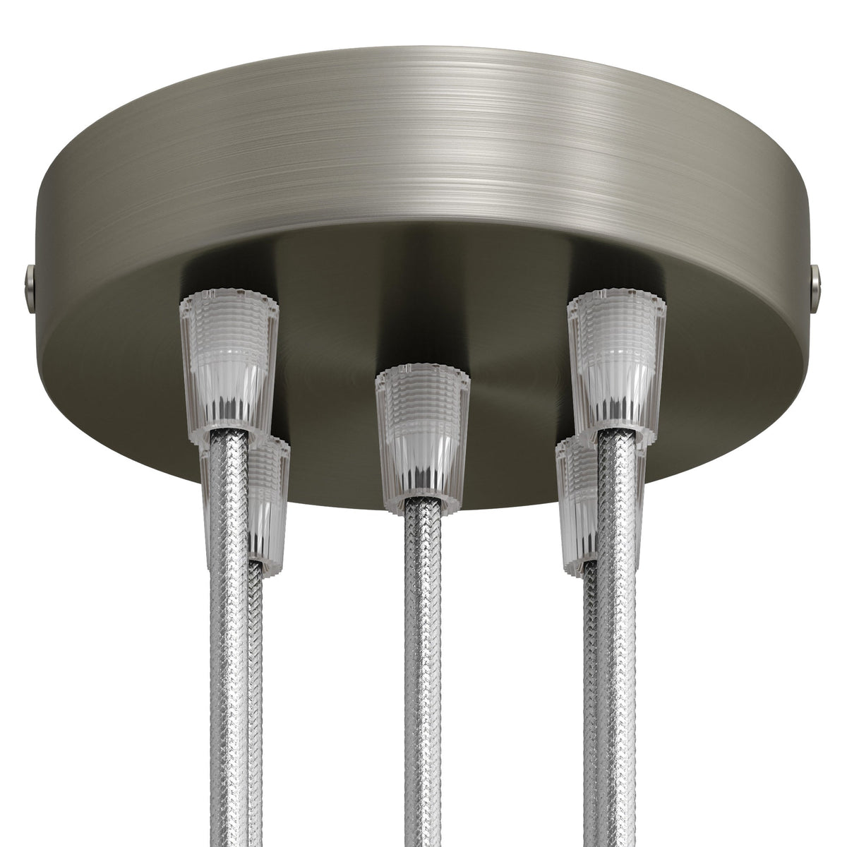 Cylindrical metal ceiling canopy kit with 5 holes - Satin titanium ...