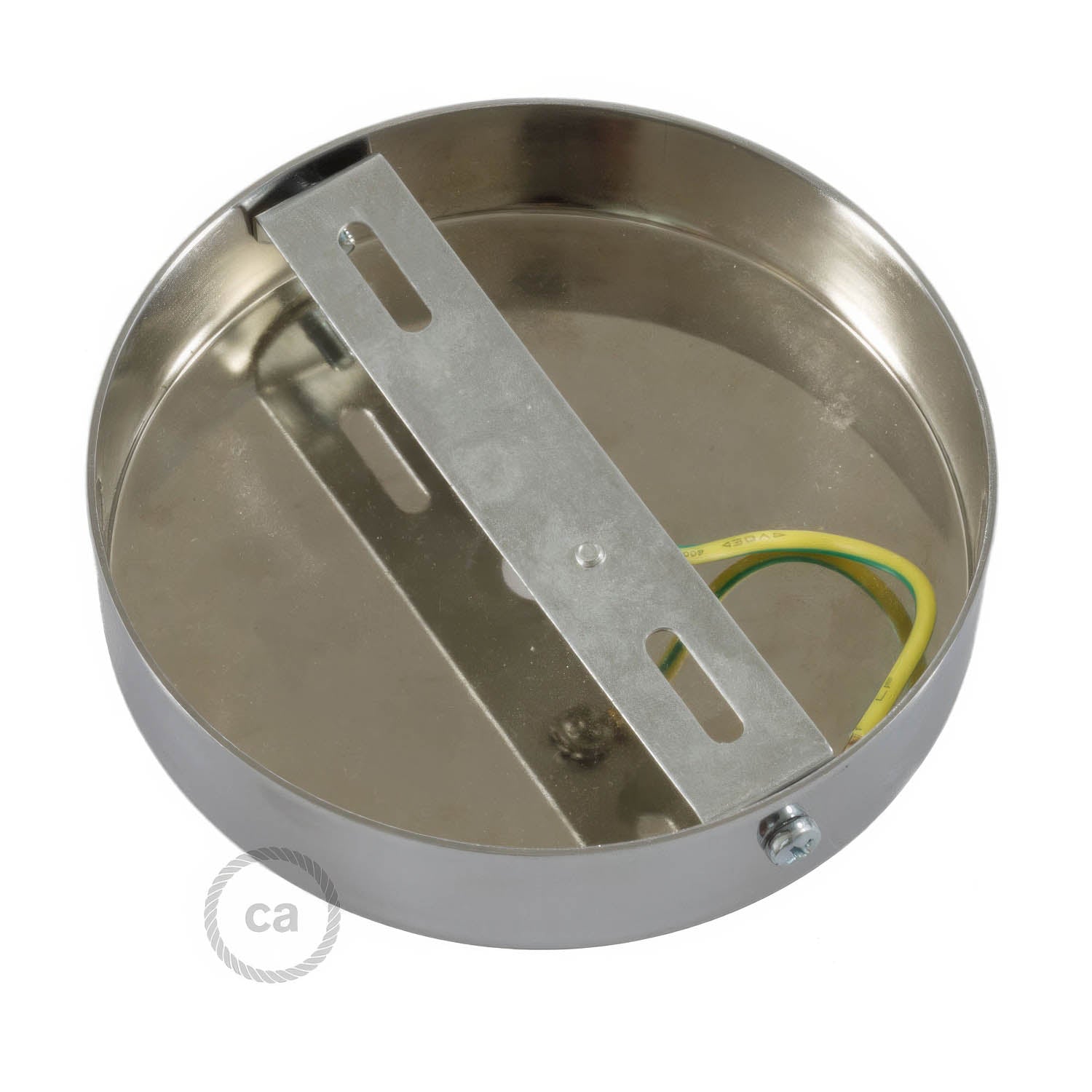 Kit rosone cilindrico in metallo con serracavo da 15 cm - Titanio satinato